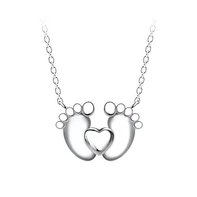 Pure Silver Foot Print Necklace Very Unique and Rare Anti Tarnish