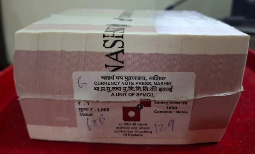 Rare 1 Rupee 2019 Rare Date Complete RIM Sealed Mint Packed 1000 Notes GEM UNC