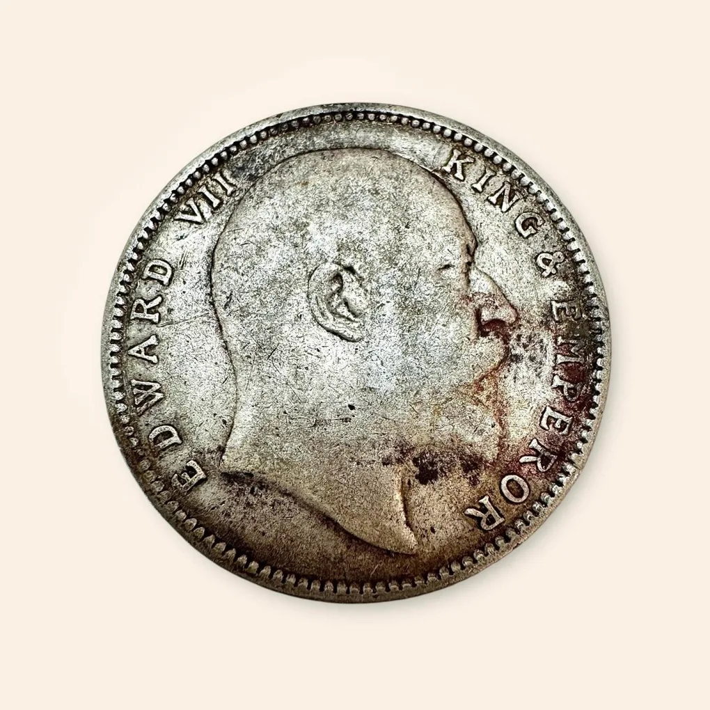 Re 1 British India Edward VII Rupee Silver year 1905 Unique and Rare