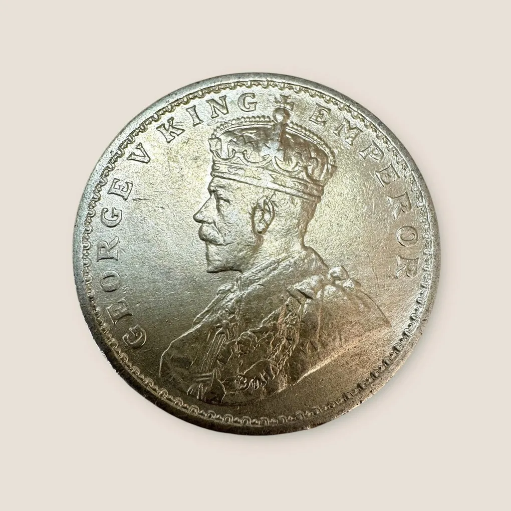Re 1 British India King George V Rupee Silver year 1914 Unique and Rare