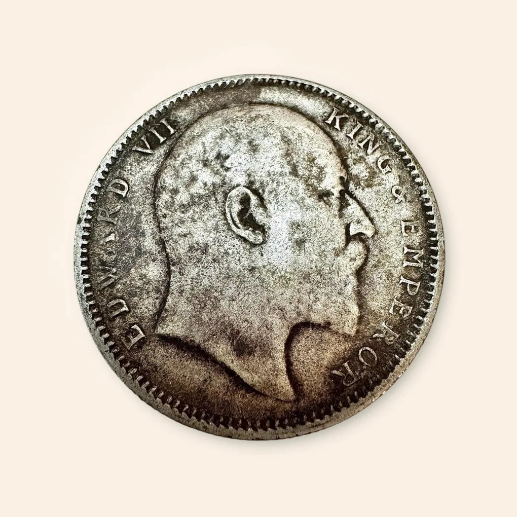 Re 1 British India Edward VII Rupee Silver year 1904 Unique and Rare