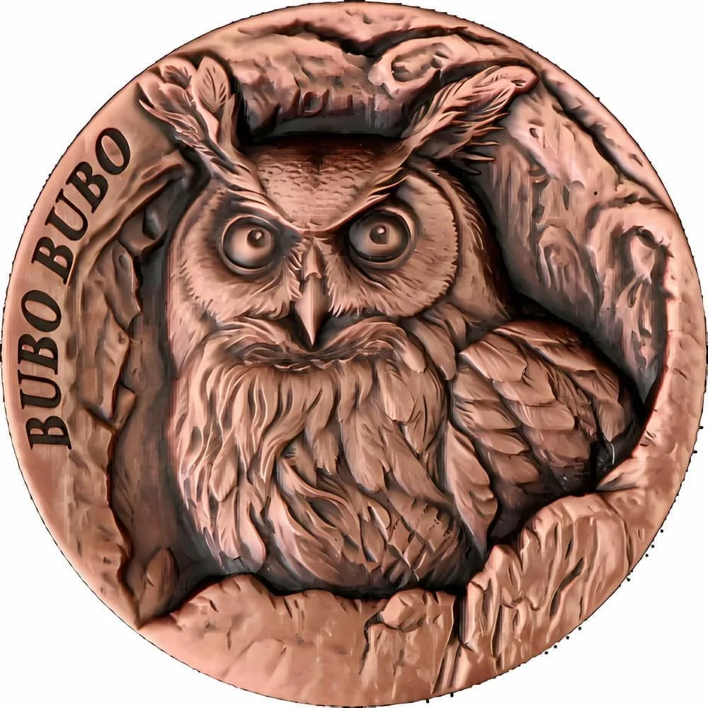 BUBO BUBO Owl Tree Hollow Copper Coin 25 Cents Samoa 2024 proof set beautiful coin set