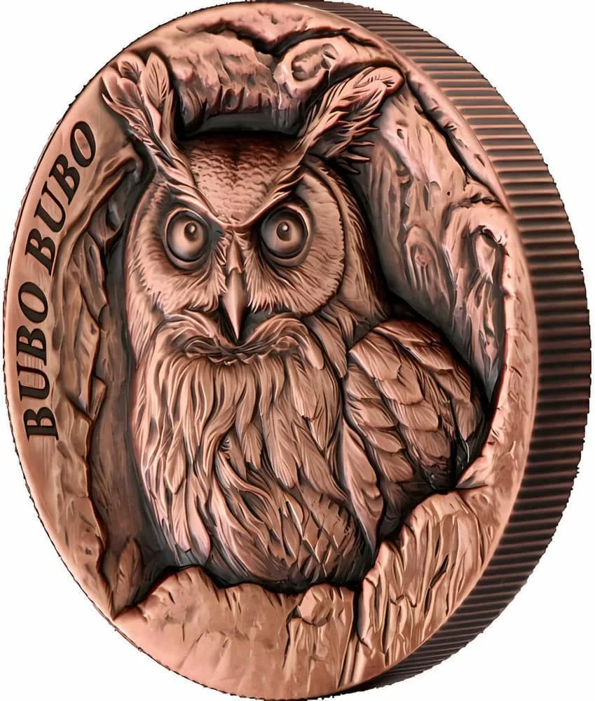 BUBO BUBO Owl Tree Hollow Copper Coin 25 Cents Samoa 2024 proof set beautiful coin set