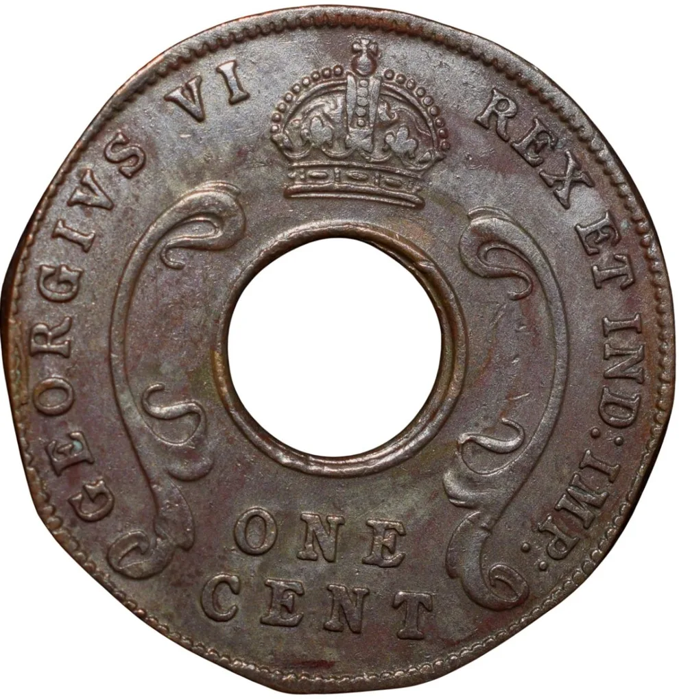 Bronze 1 Cent of George VI (AD 1942) of East Africa