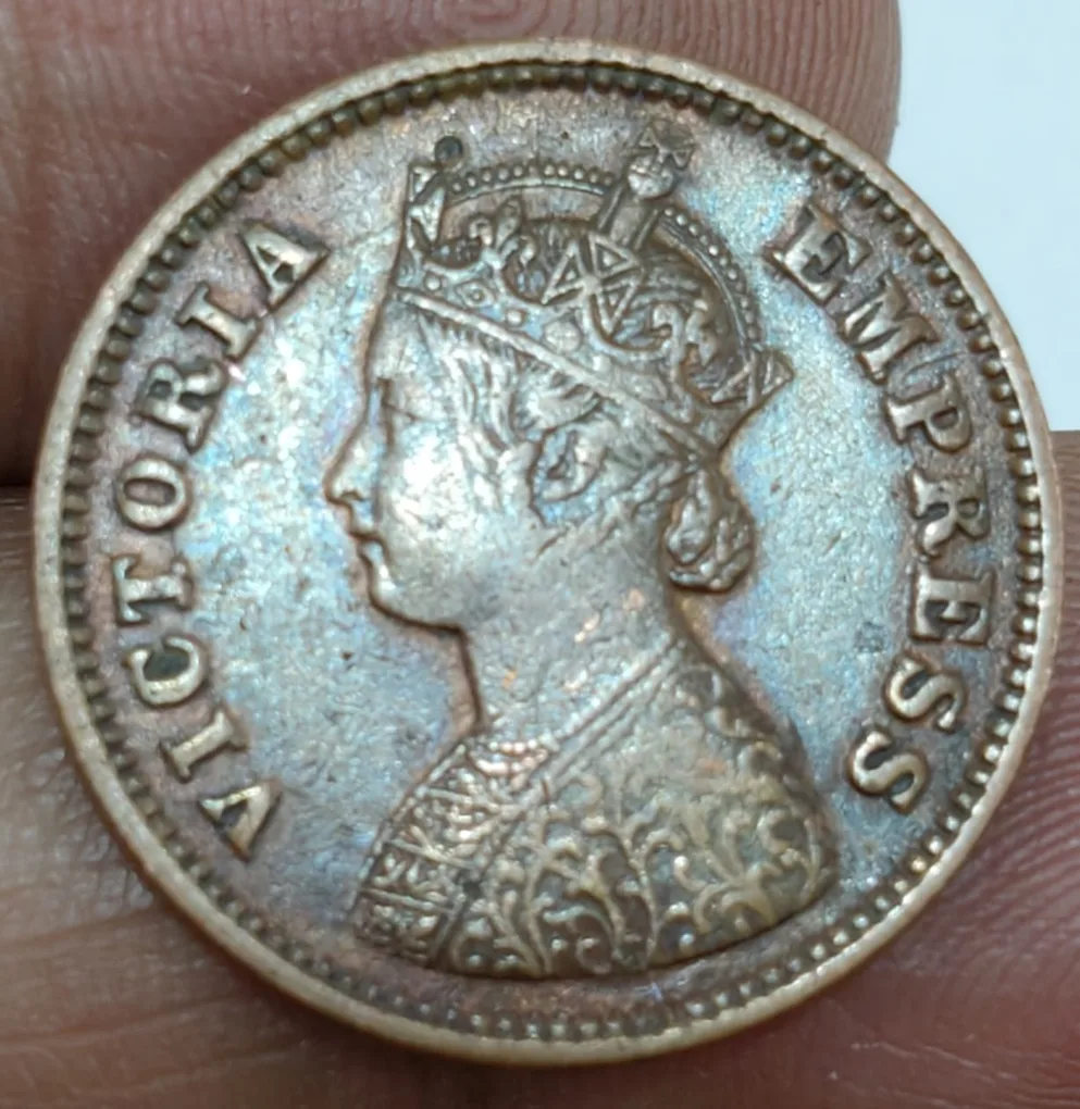 1896 Victoria 1/2 Pice high grade British India coin #M-990