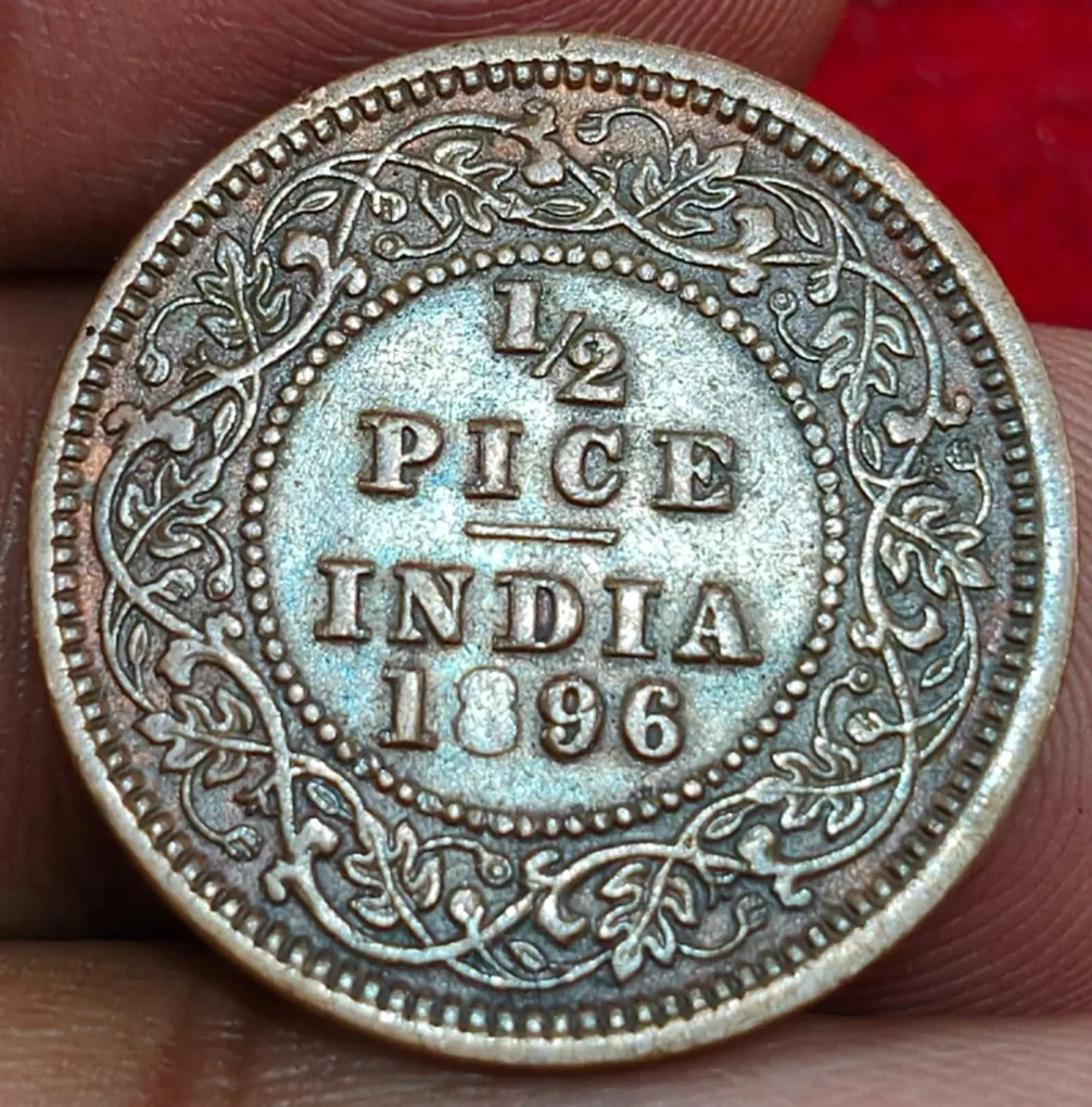1896 Victoria 1/2 Pice high grade British India coin #M-990