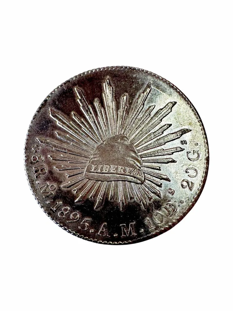 8 Reales Mexico Vintage 1895 Issue Ultra Unique and Rare Eagle with Snake and Cactus Unique and Rare