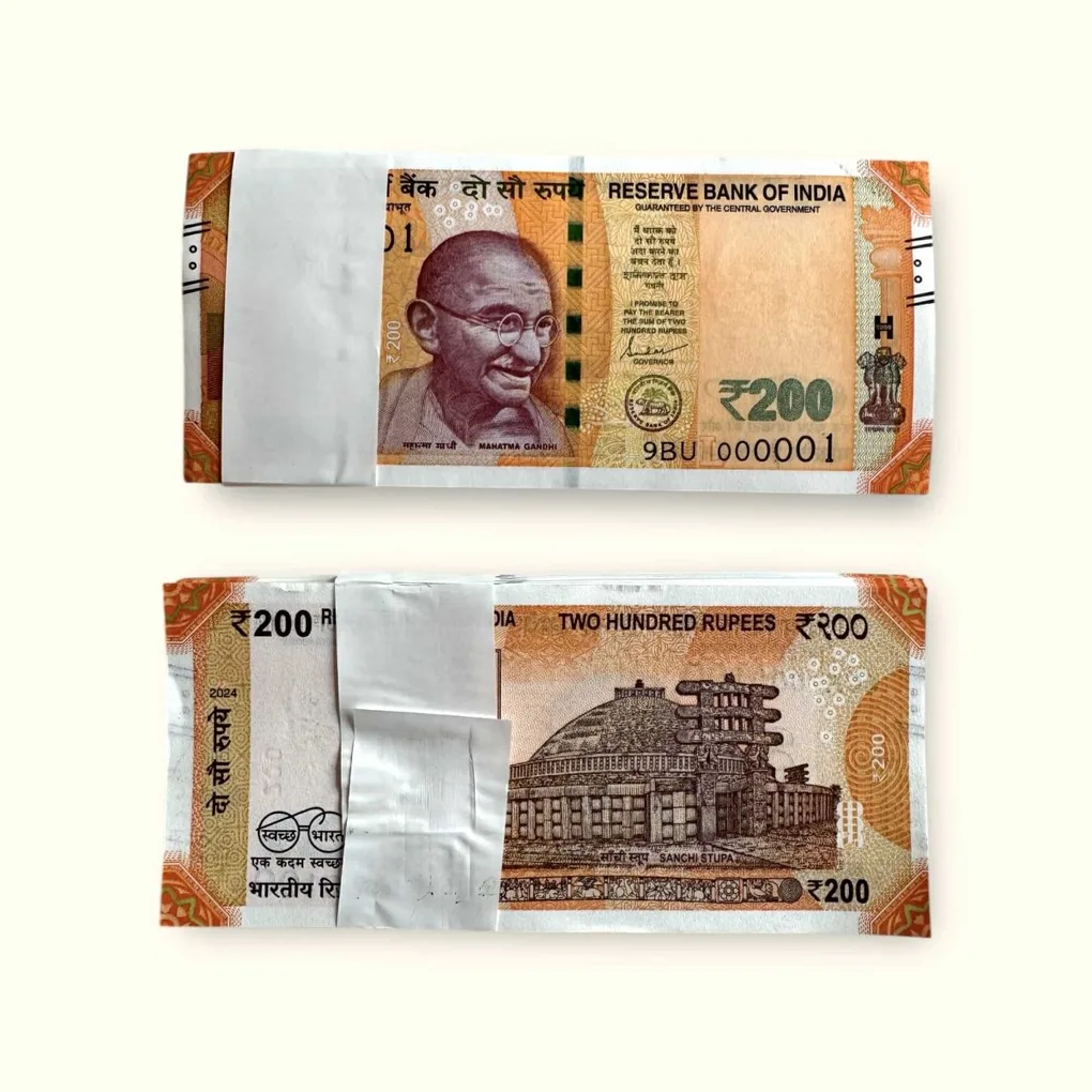Rs 200 India Banknote Rare Issue Low Serial 000001 To 0000100 Bundle Unique and Rare