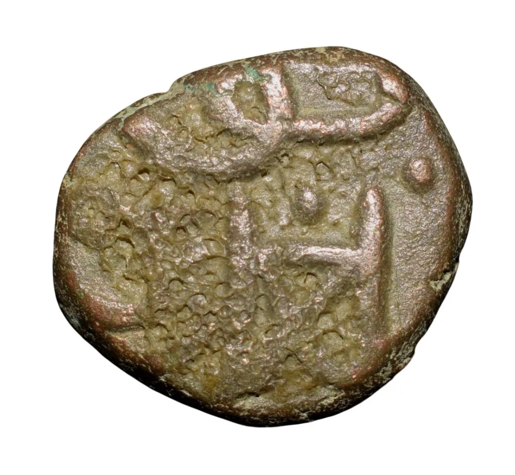 Copper Falus of Mujahid Shah(AD1375-78) of Bahamani Sultanate BH49 Rare