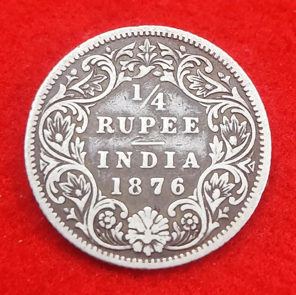 Victoria Queen 1/4 Rupee 1876