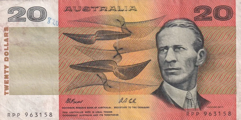 Australia 20 Dollars Very Rare Note #B-2