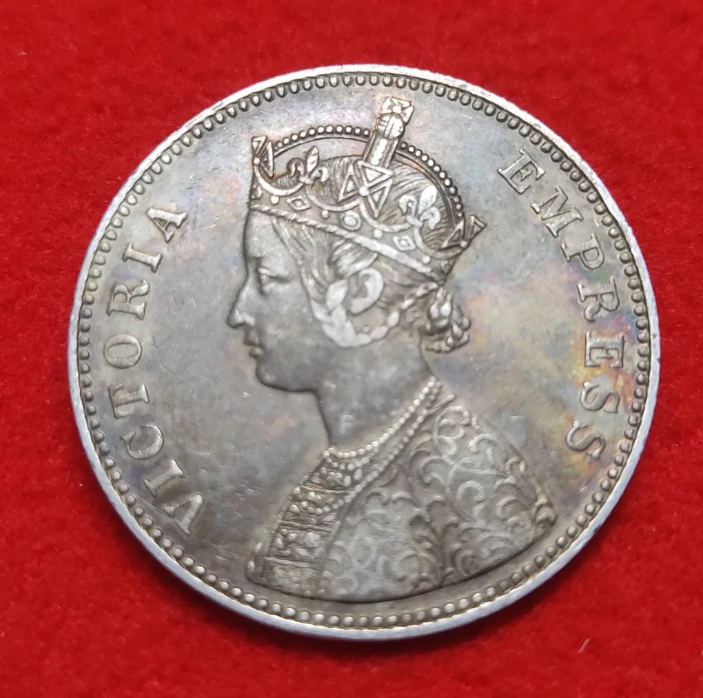 One Rupee Silver Coin Victoria Empress 1878 Bombay Mint