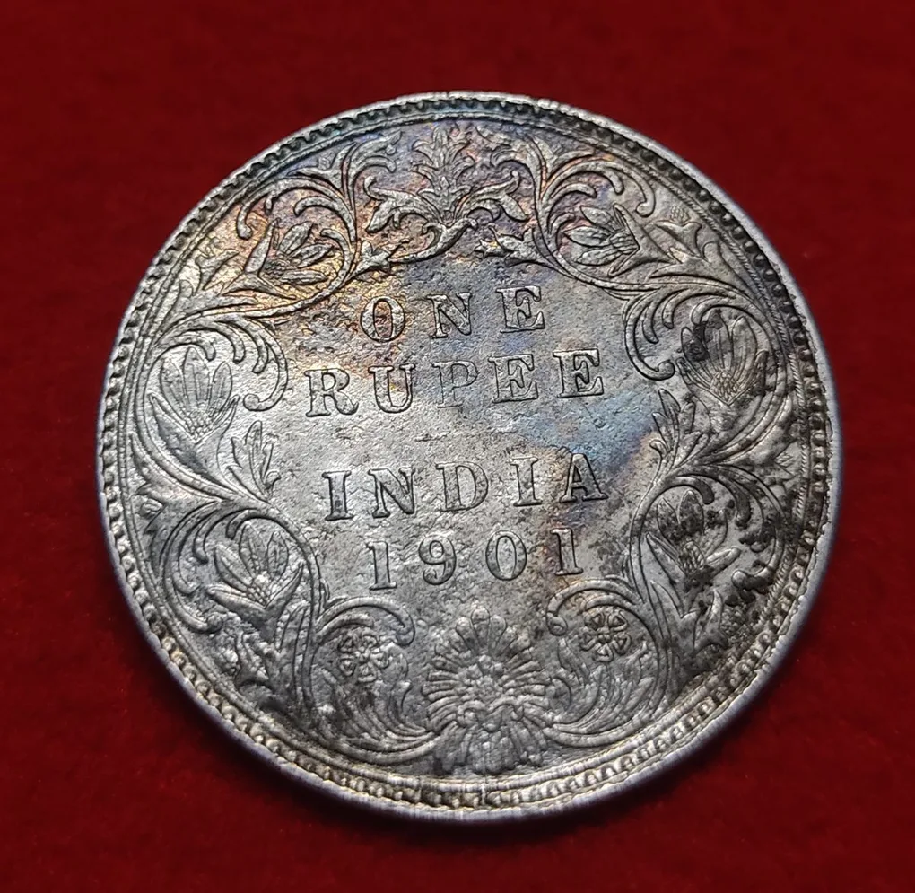 One Rupee Silver Coin Victoria Empress 1901 Bombay Mint