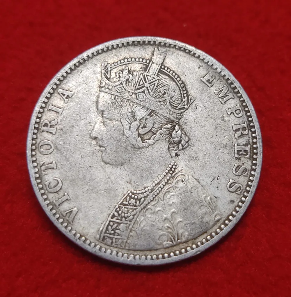 One Rupee Silver Coin Victoria Empress 1890 Bombay Mint