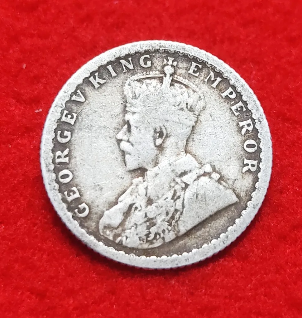 1/4 rupee Silver Coin George V King Emperor Coin