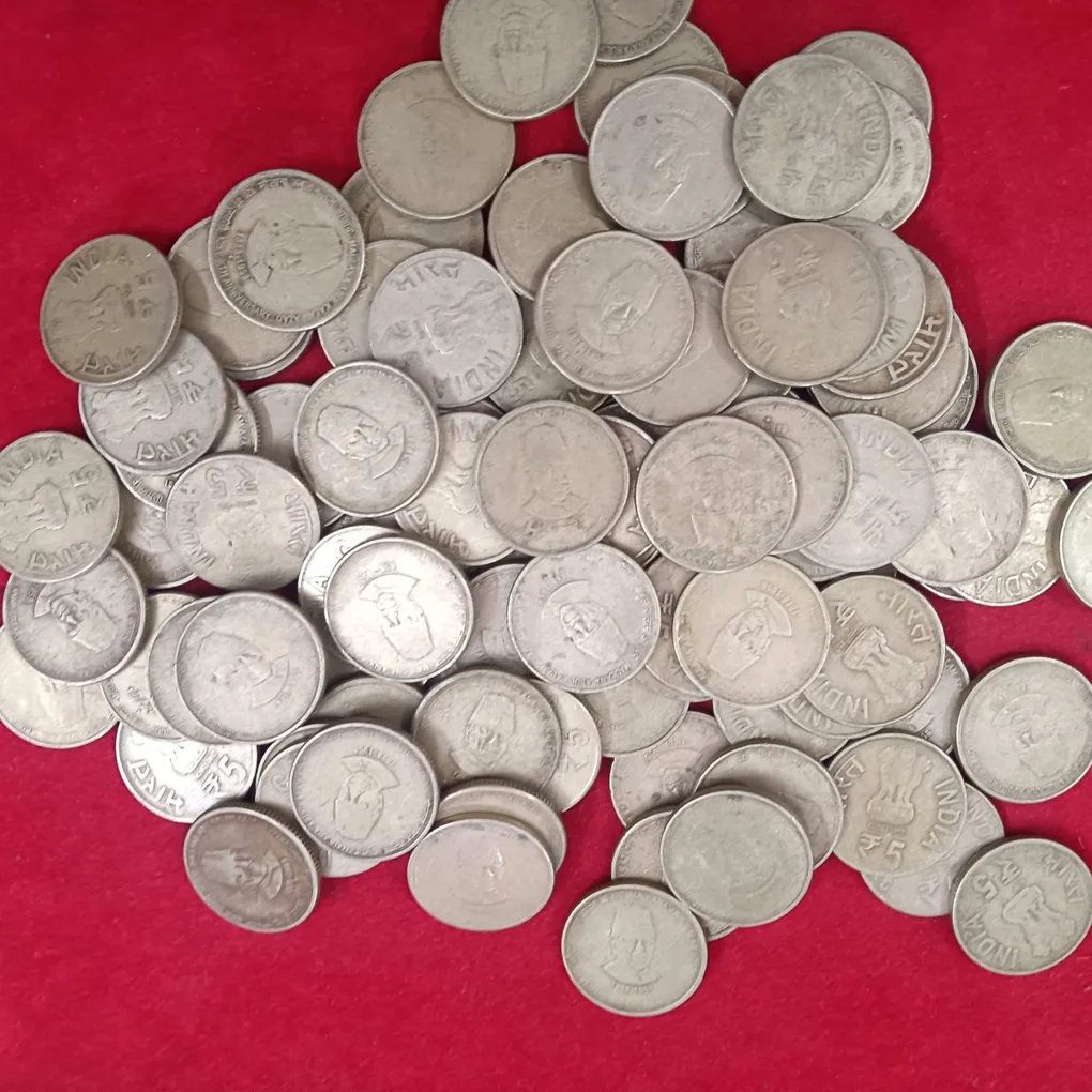 Five Rs Maulana Abdul Kalam Ji Scare Loose Coins 100 Pcs Given Mix Mints
