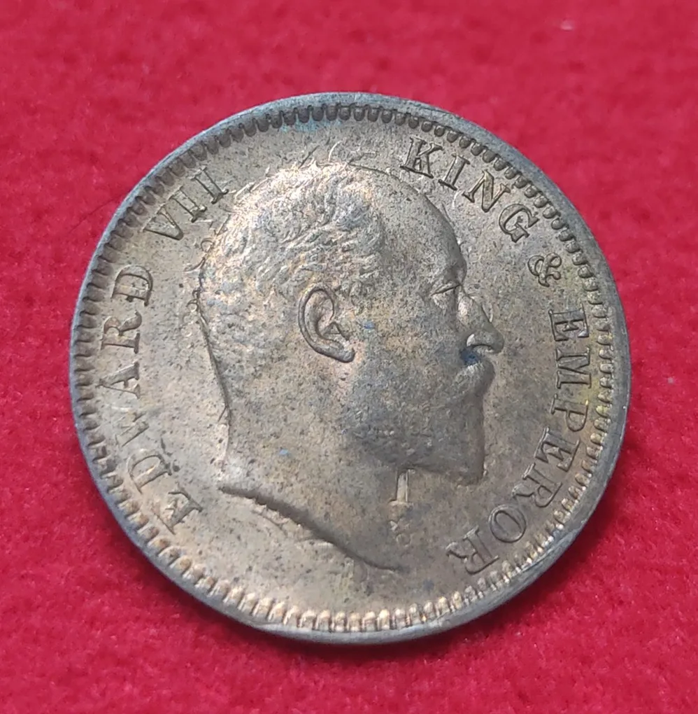 One Quarter Anna (Bronze) Edward VII UNC Condition Calcutta Mint