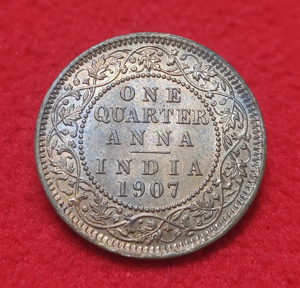 One Quarter Anna (Bronze) Edward VII UNC Condition Calcutta Mint
