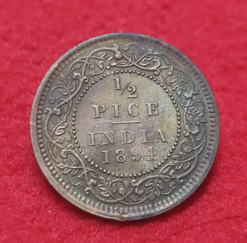 1/2 Pice Victoria Empress 1894 Scarce Coin