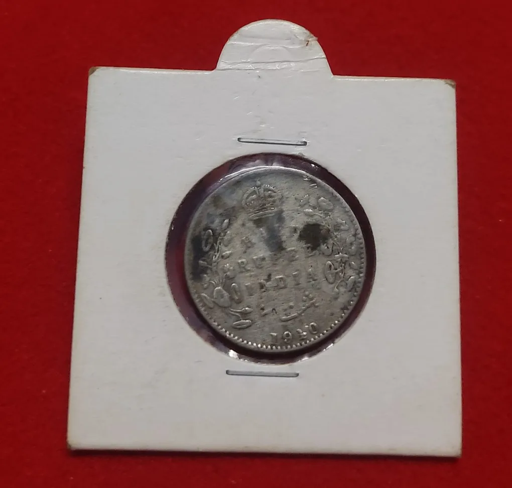 Half Rupee Silver Coin Edward VII 1910