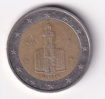 Germany 2 Euros 2015 Bundesländer - "Hessen" Rare Commemorative Bimetallic Coin #M-1019