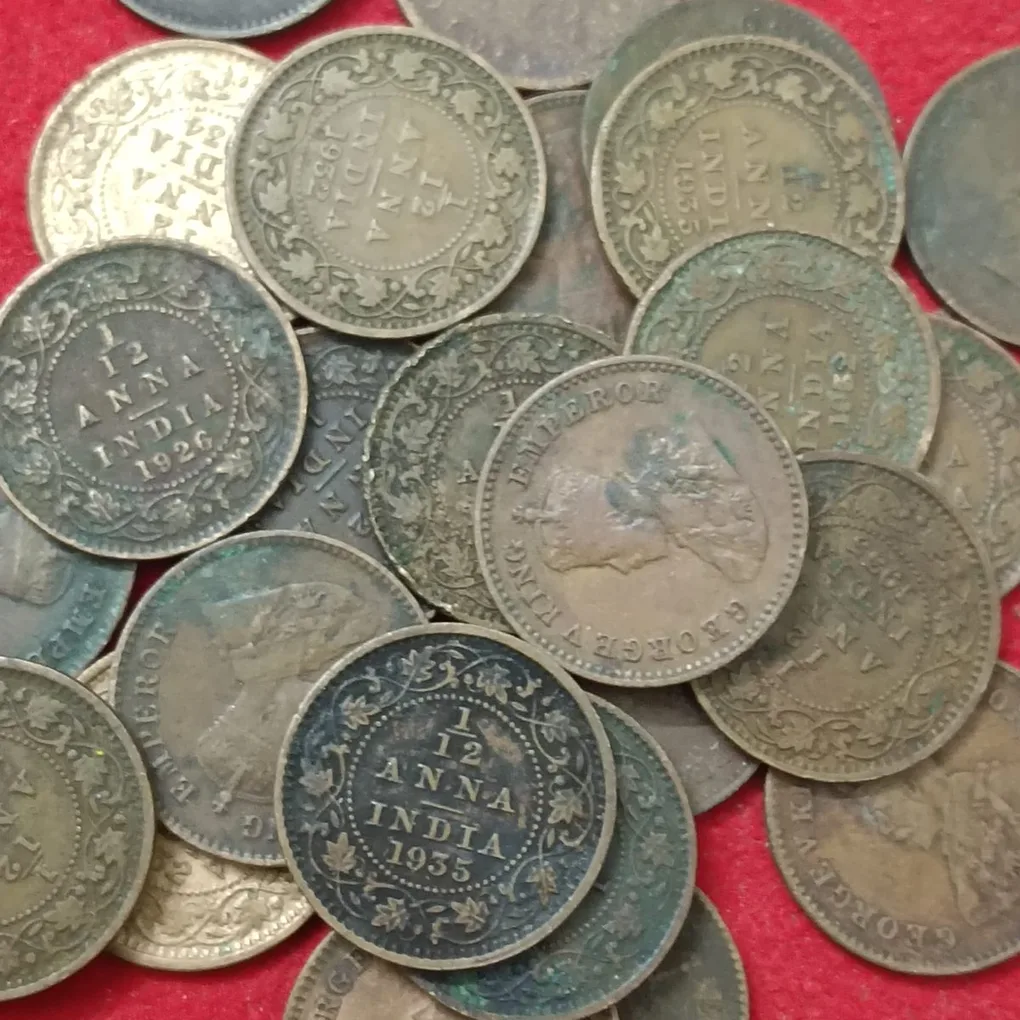 George V 1/12 Anna India 27 Pcs Given Mix Mints Mix Years British of India 01