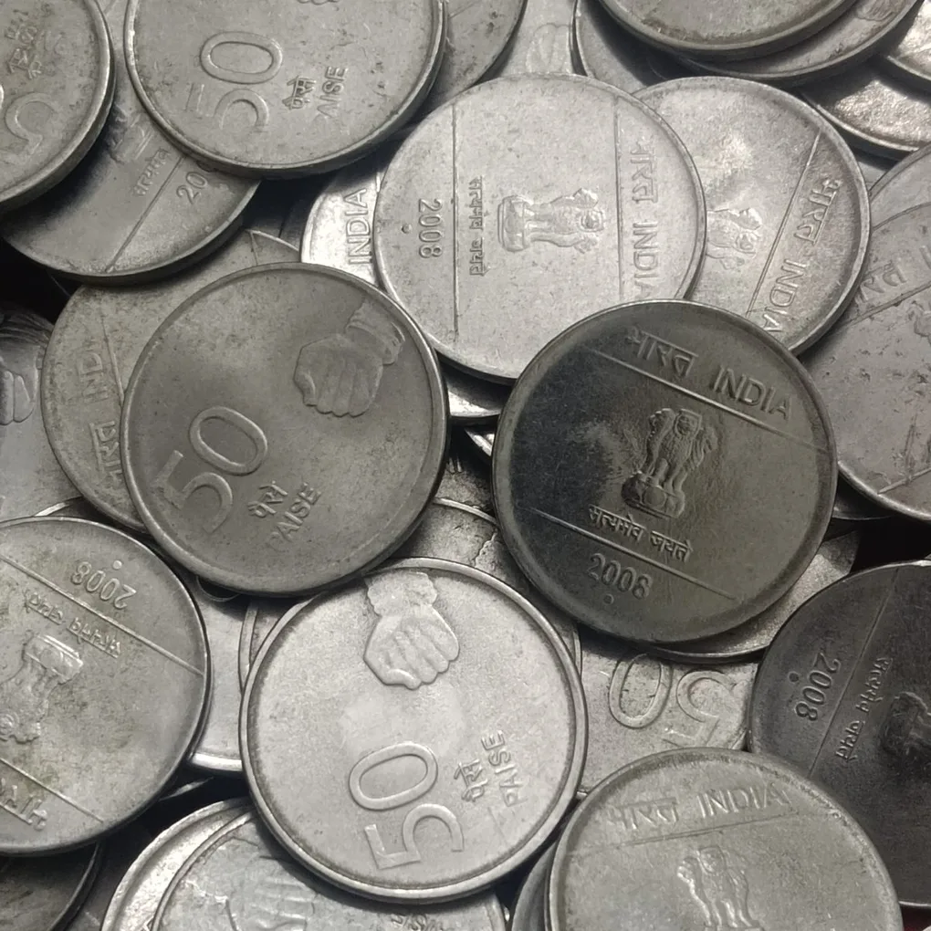 50 Paise FSS Nritya Mudra Issue (Muthiwale) Coins 100 Pcs Given Mix Years Mix Mints Scare Also Included
