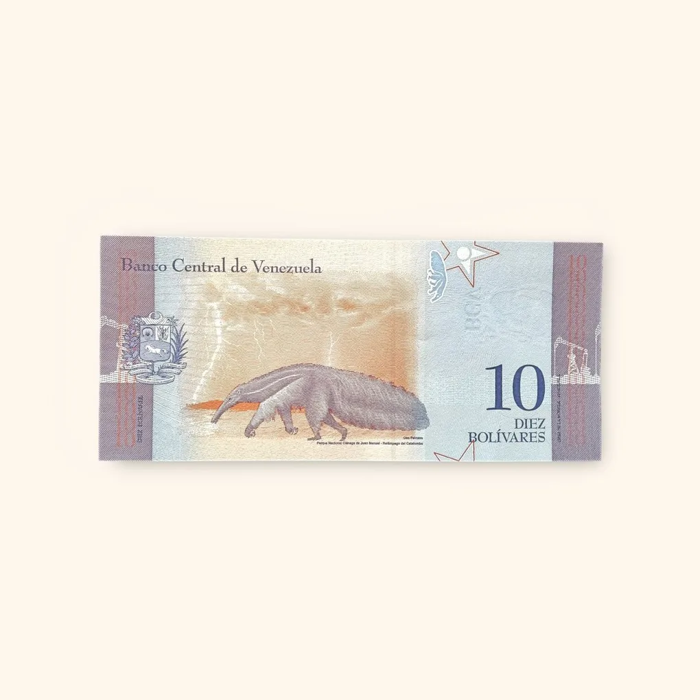 10 Venezuelan Bolivares World Banknote issued by the Banco Central de Venezuela Gem Unc Very Unique and rare