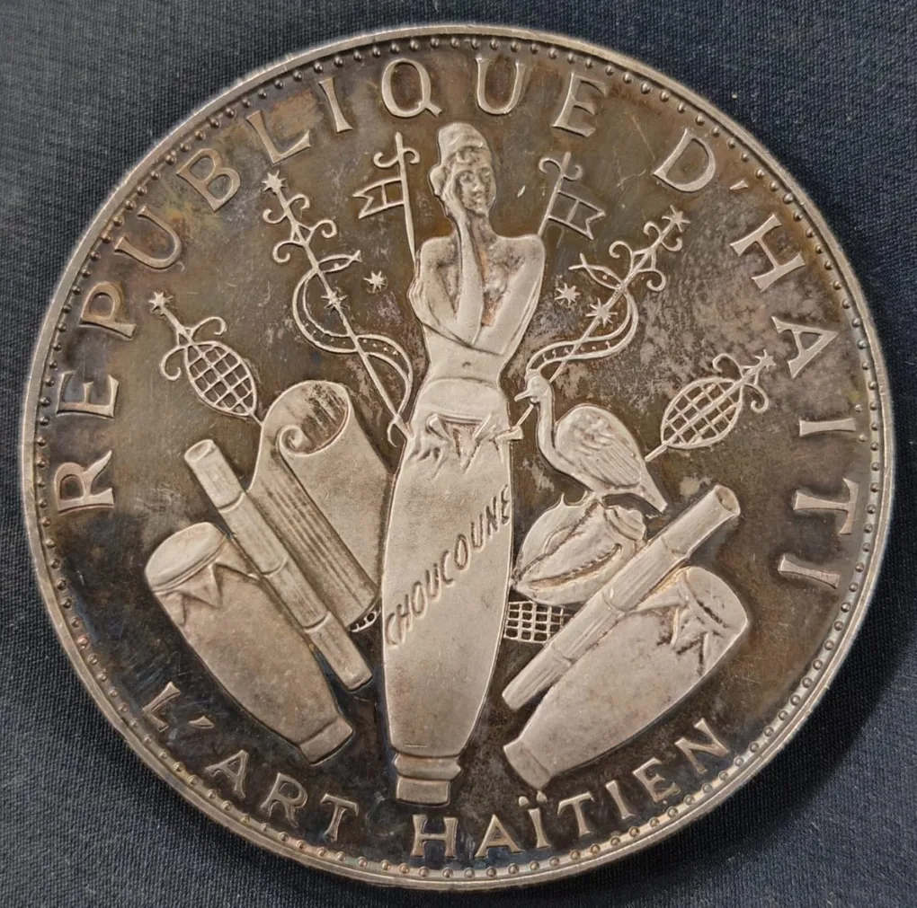 Haiti 25 Gourdes Commemorative issue 10th Anniversary of Revolution - Haitian Art Silver(.999) (Weight 117.8 g) with cover