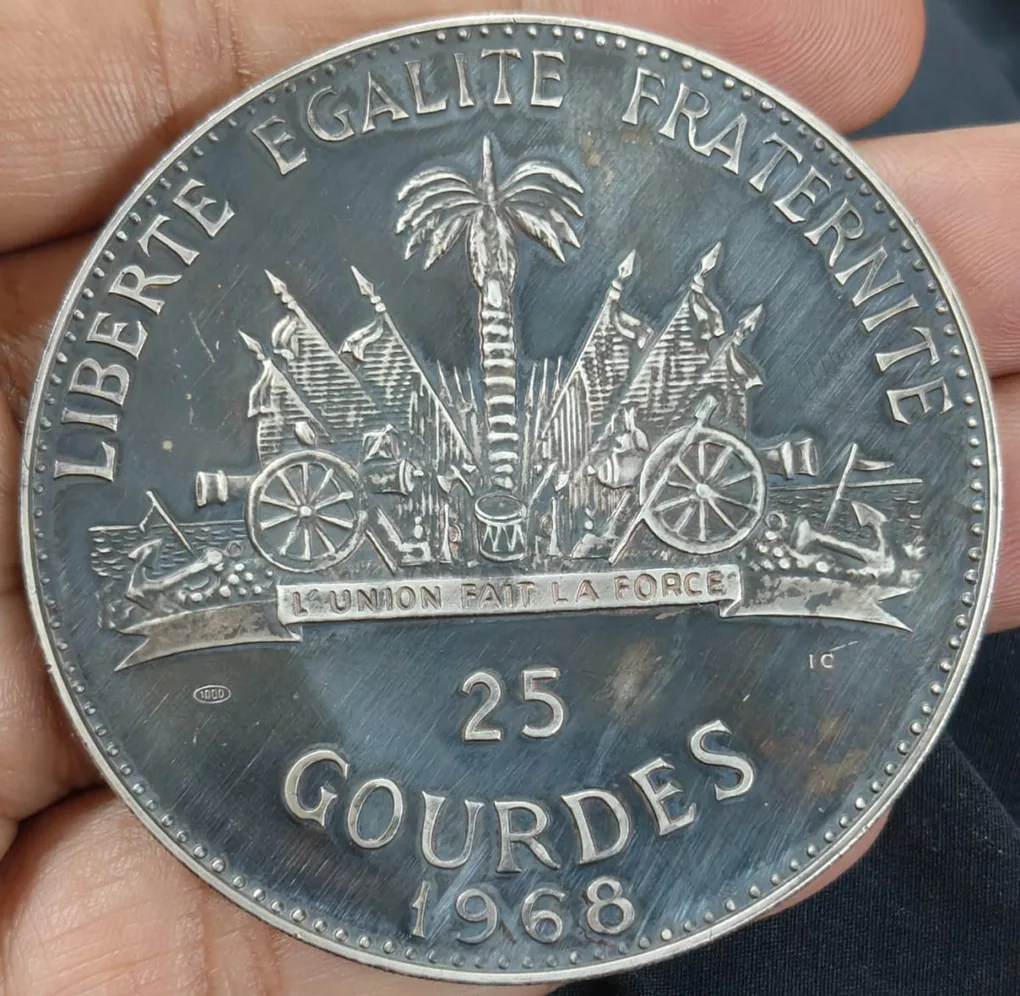 Haiti 25 Gourdes Commemorative issue 10th Anniversary of Revolution - Haitian Art Silver(.999) (Weight 117.8 g) with cover