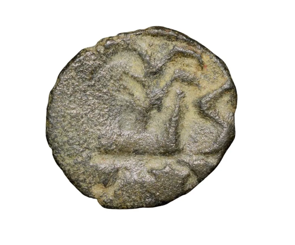 Copper-Alloy Coin of Bhimavarman(3rd Cen. AD) of Magh Dynasty of Kausambhi Bull/Tree