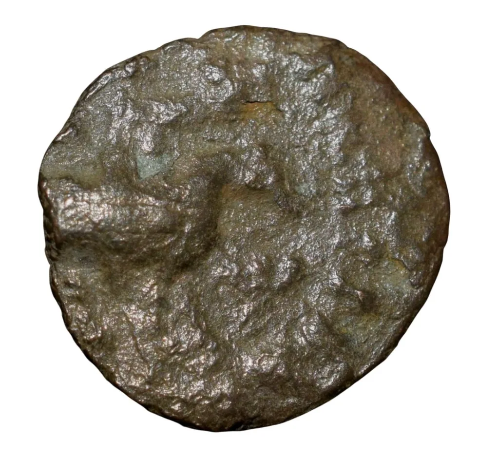 Copper Drachma of Azes II(BC 35 - 5AD) of Indo-Scythian Horse Rider/Nikephoros Type