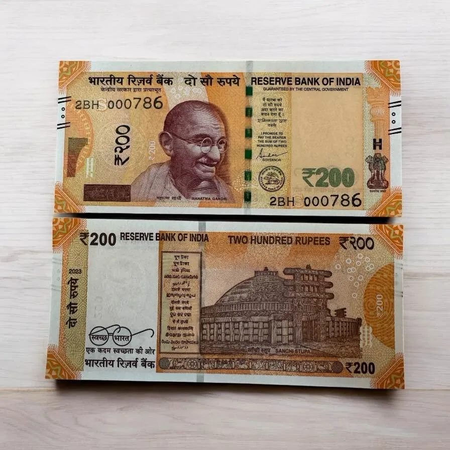 Rs 200 India Banknote Fancy Holy Number 000786 Gem Unc Unique Latest Pattern Issue