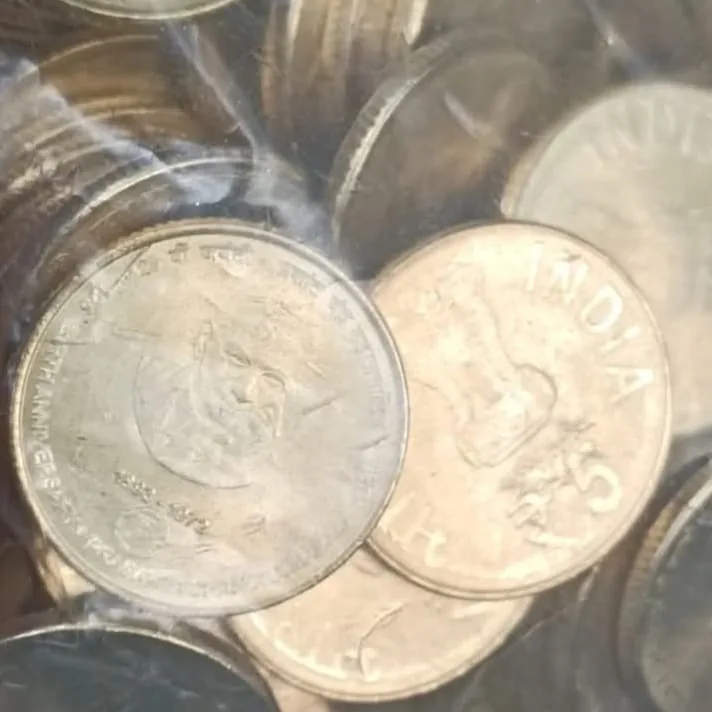 100 Coins Pouch of Five Rs Rare PCM Prasanta Chandra Mahalanobis Future Coins Kolkata Mint 100 Pcs Given RBI Sealed Packet
