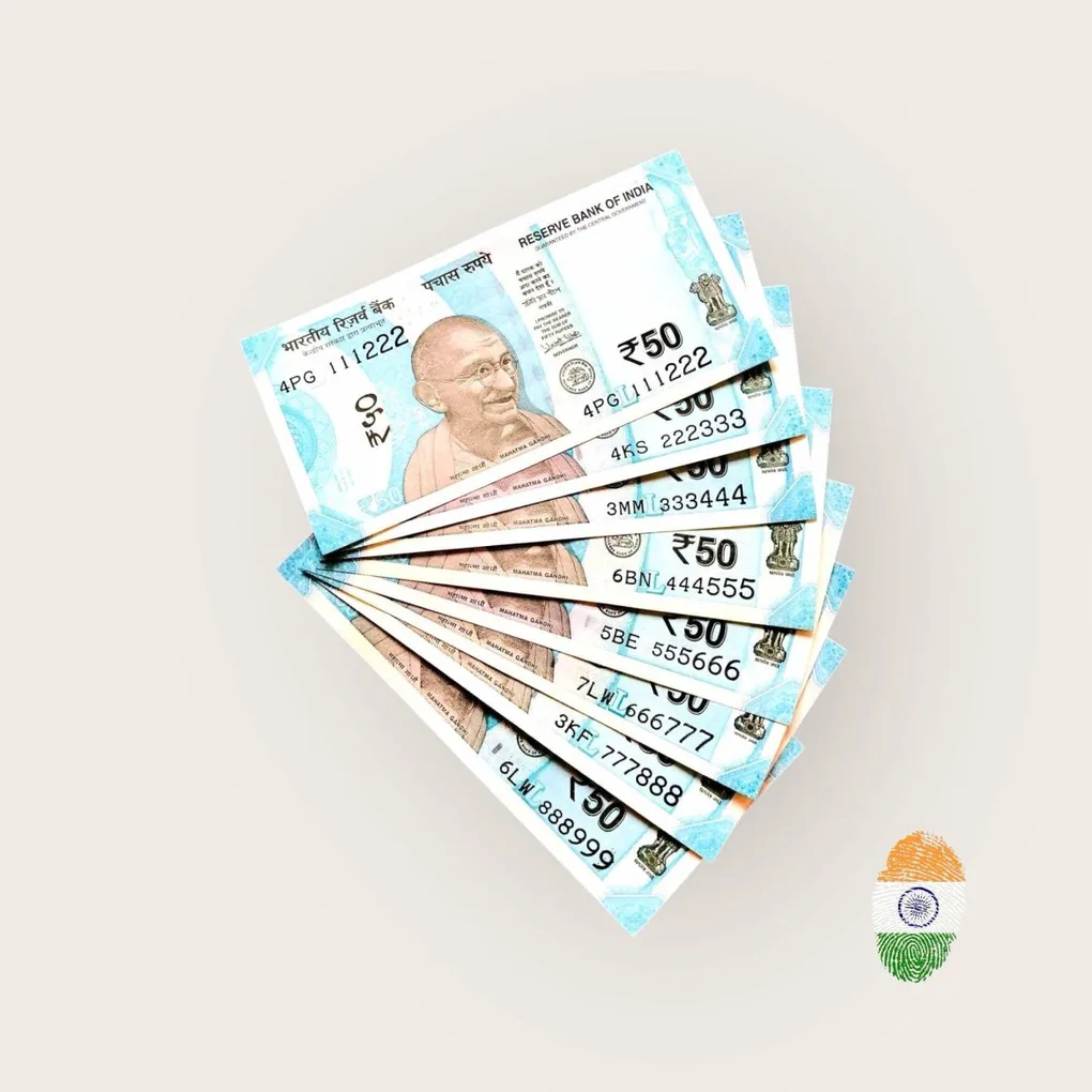 Rs 50 India Banknote Solid Set Gem Unc 111222 to 888999 Latest Issue Unique and Rare
