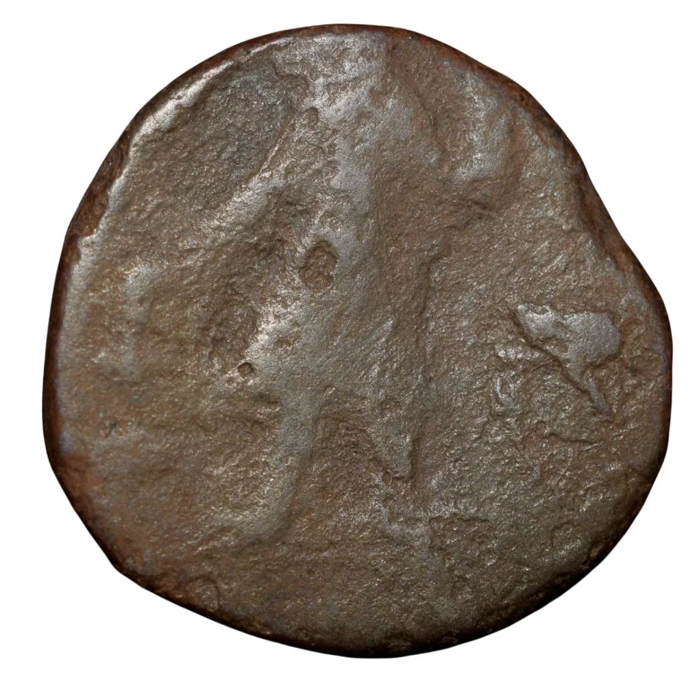 Copper Double-Drachma of Kanishka (AD 127-150) from Uttar-Pradesh Region New Variety Rare