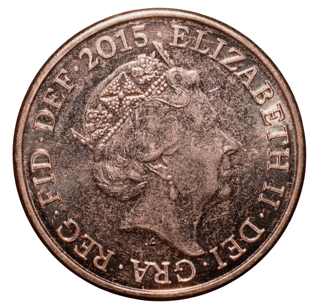 Bronze Penny of Elizabeth II (AD2015) of United Kingdom UNC Grade