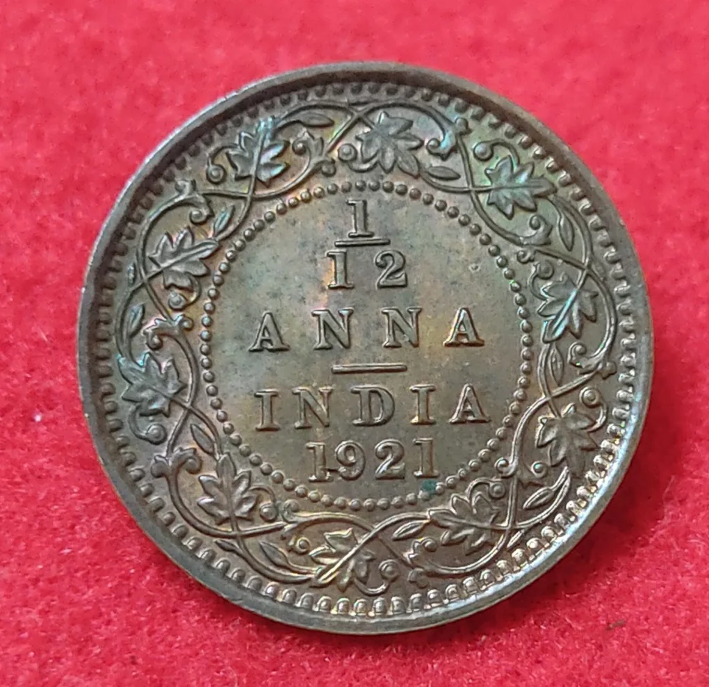 1/12 Anna George V 1921 Calcutta Mint UNC Condition