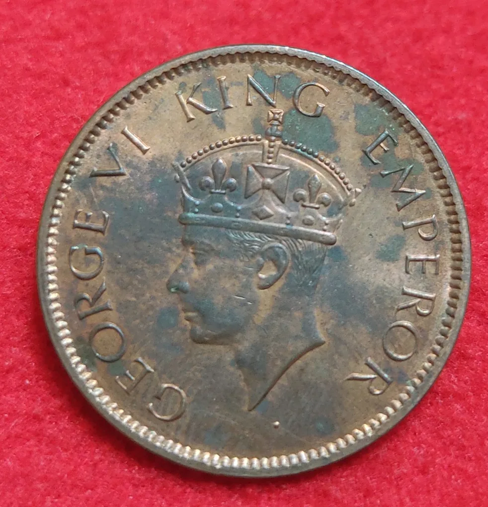 One Quarter Anna 1942 George VI King Emperor