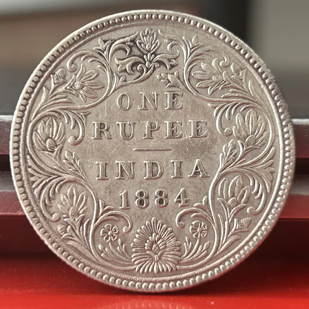 Rare 1884 One Rupee of Victoria Empress Bombay Mint Silver 11.66 Gram British India Coin Same as per shown given