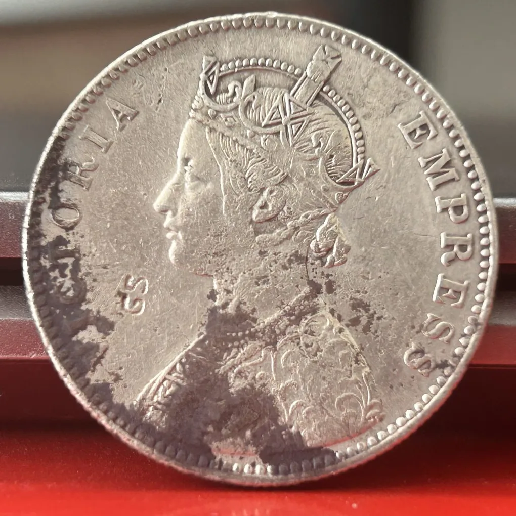 Rare 1884 One Rupee of Victoria Empress Bombay Mint Silver 11.66 Gram British India Coin Same as per shown given