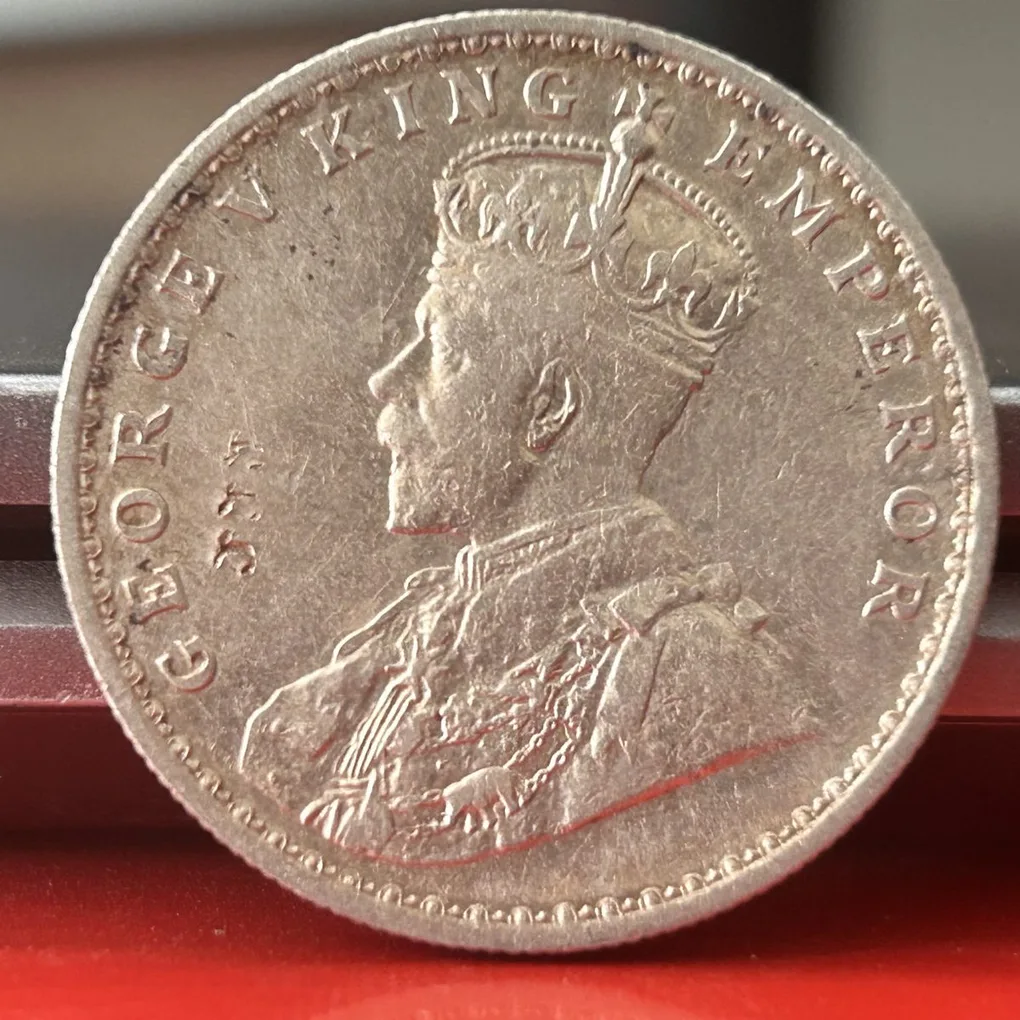 Rare 1914 One Rupee of George V King Emperor Bombay Mint Silver 11.66 Gram British India Coin Same as per shown given