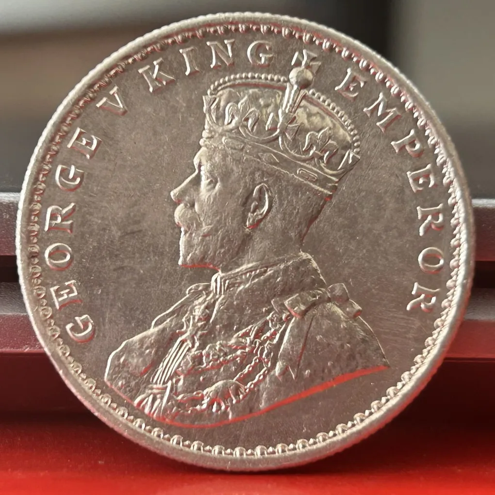 Rare 1917 One Rupee of George V King Emperor Bombay Mint Silver 11.66 Gram British India Coin Same as per shown given
