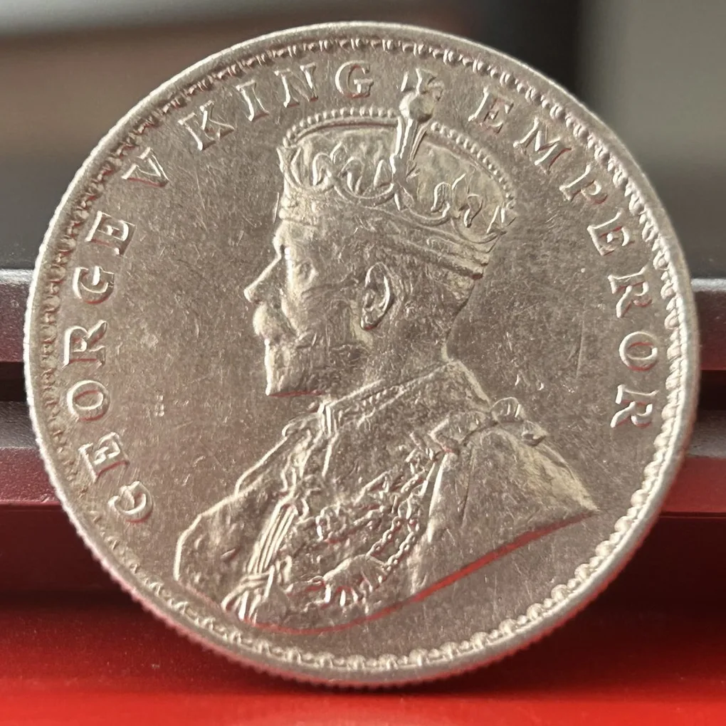 Rare 1918 One Rupee of George V King Emperor Bombay Mint Silver 11.66 Gram British India Coin Same as per shown given