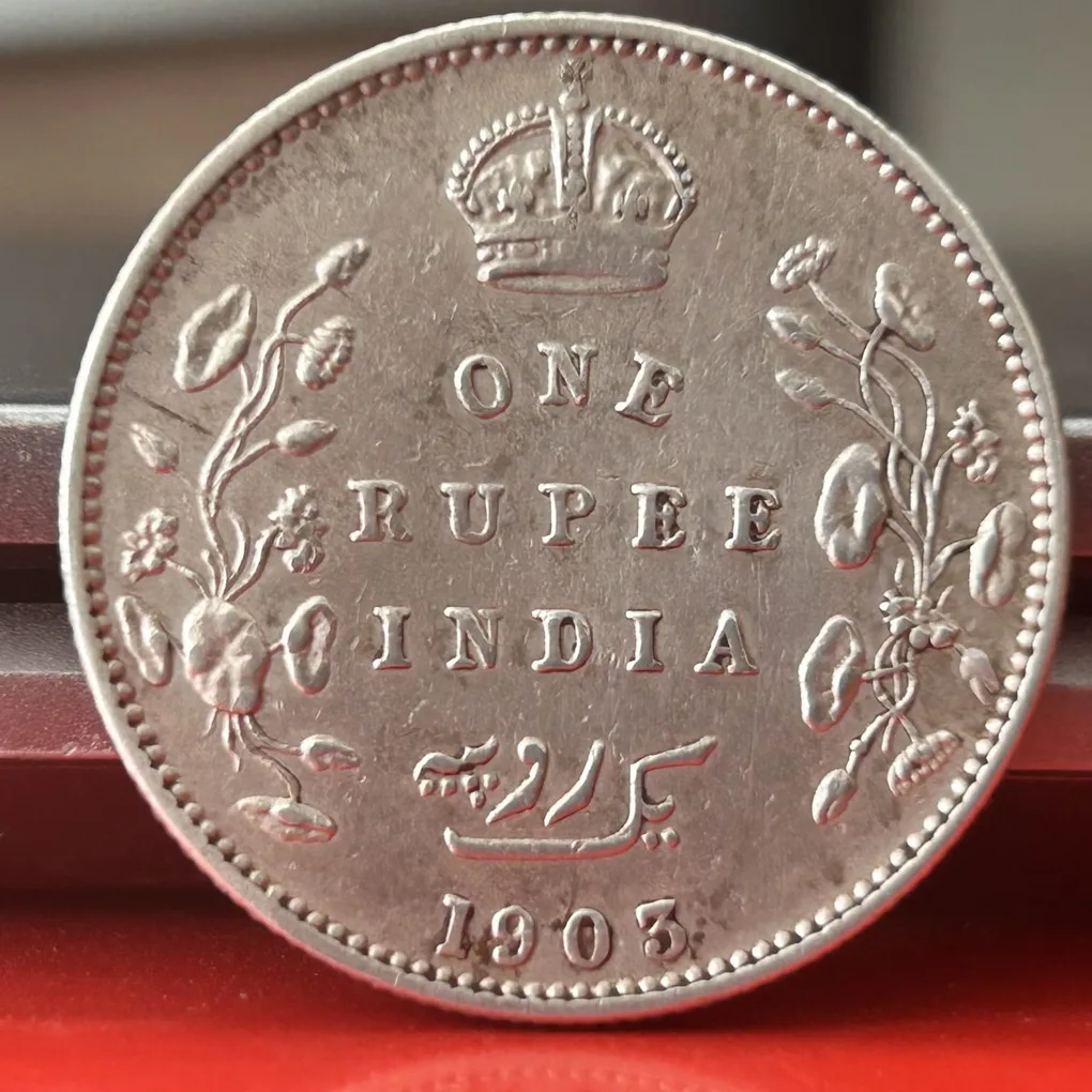 Rare 1903 One Rupee of Edward Vii King Emperor Silver 11.66 Gram British India Coin Same as per shown given