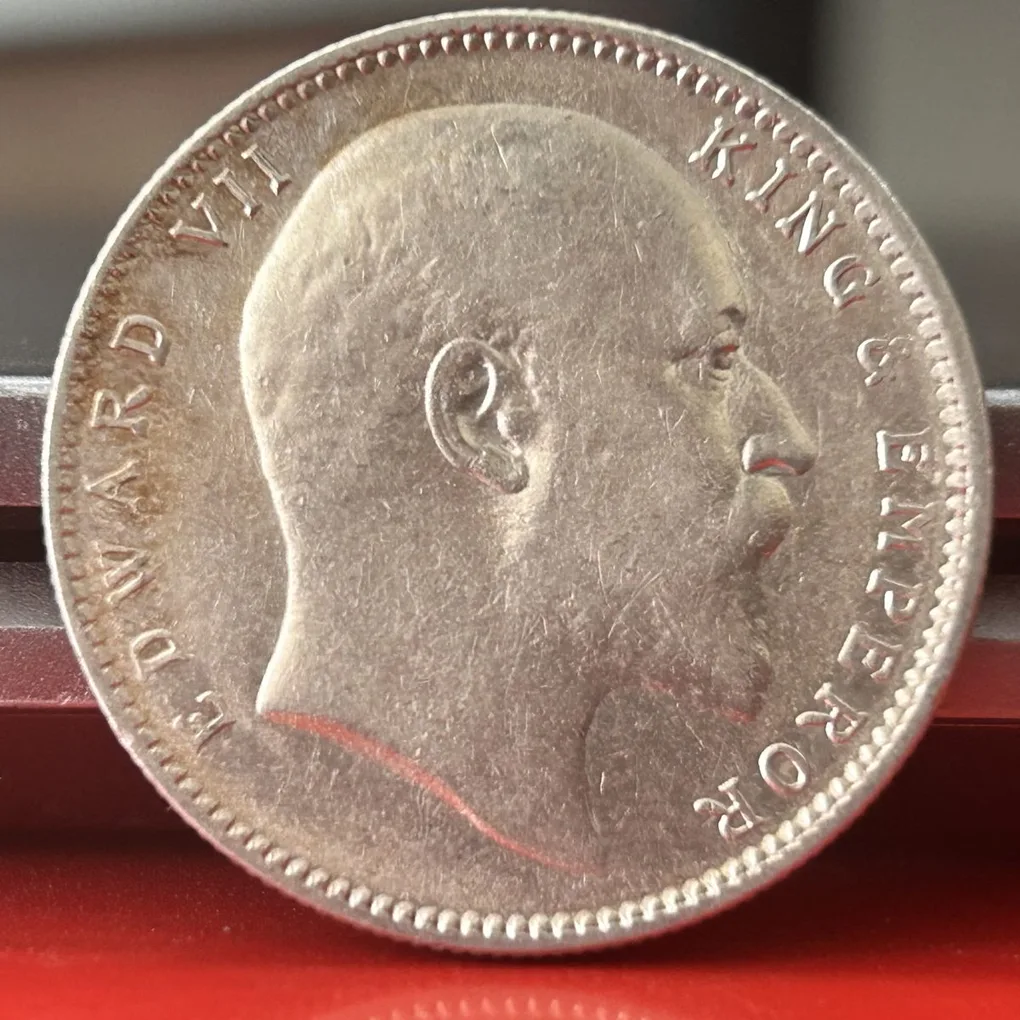 Rare 1904 One Rupee of Edward Vii King Emperor Silver 11.66 Gram British India Coin Same as per shown given