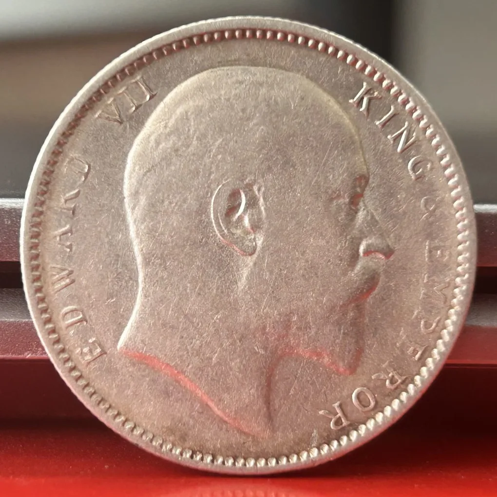 Rare 1905 One Rupee of Edward Vii King Emperor Silver 11.66 Gram British India Coin Same as per shown given