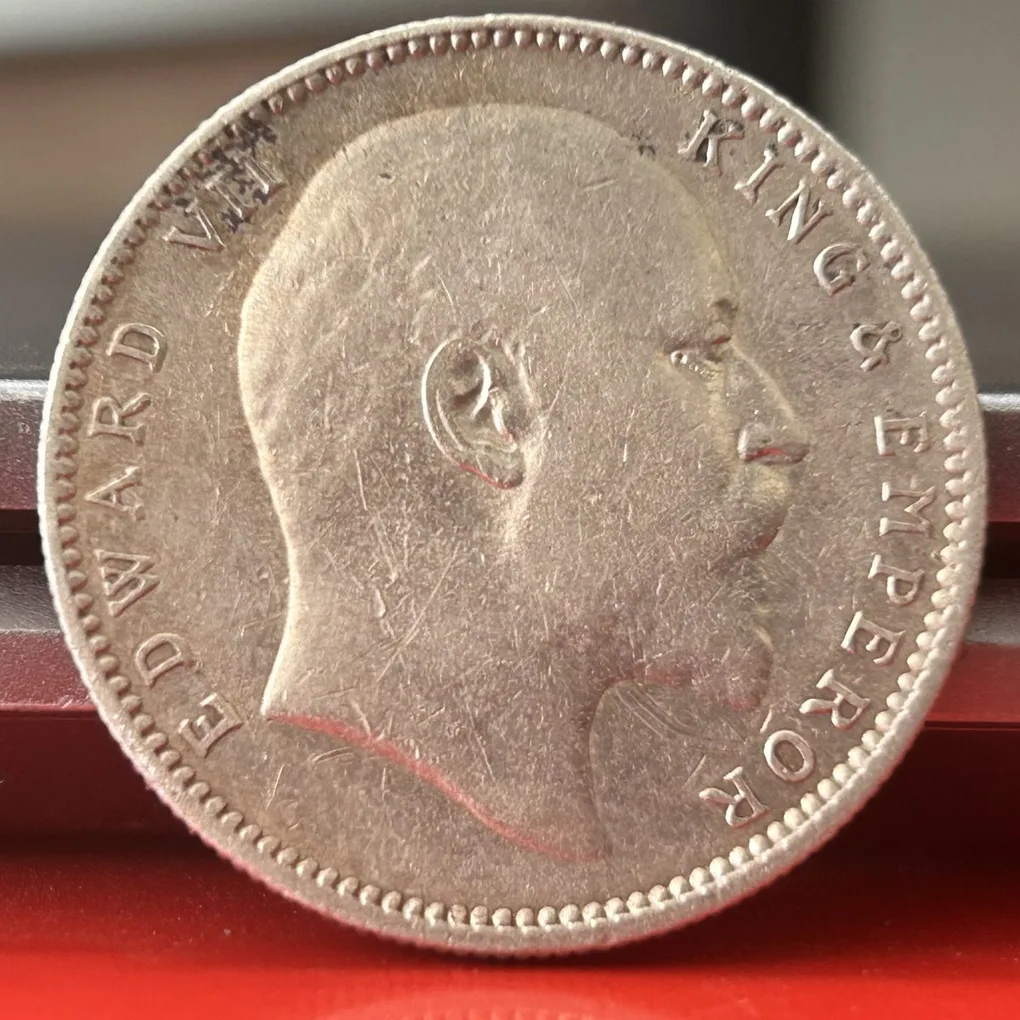 Rare 1906 One Rupee of Edward Vii King Emperor Silver 11.66 Gram British India Coin Same as per shown given