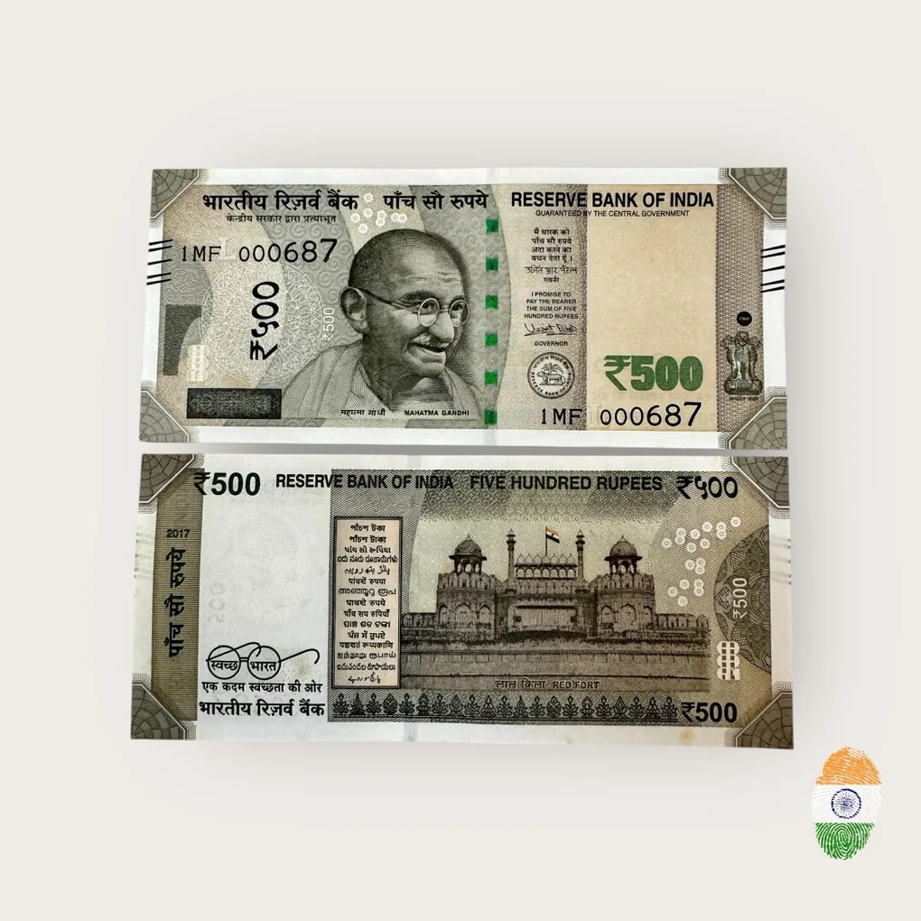 Rs 500 India Banknote Low Serial Number 000687 Issue Gem Unc Unique and Rare