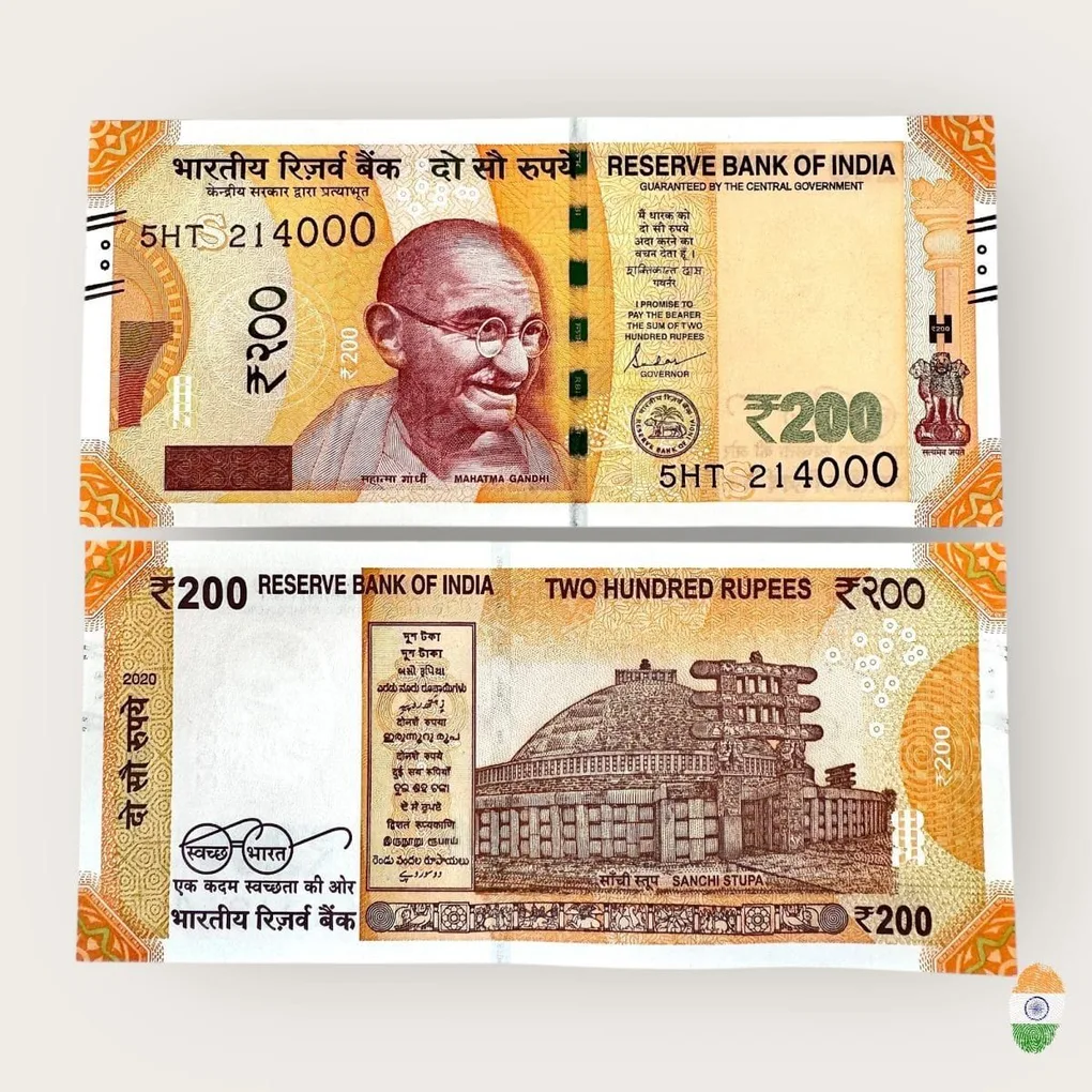 Rs 200 India Banknote Low Serial Number 214000 Issue Gem Unc Unique and Rare